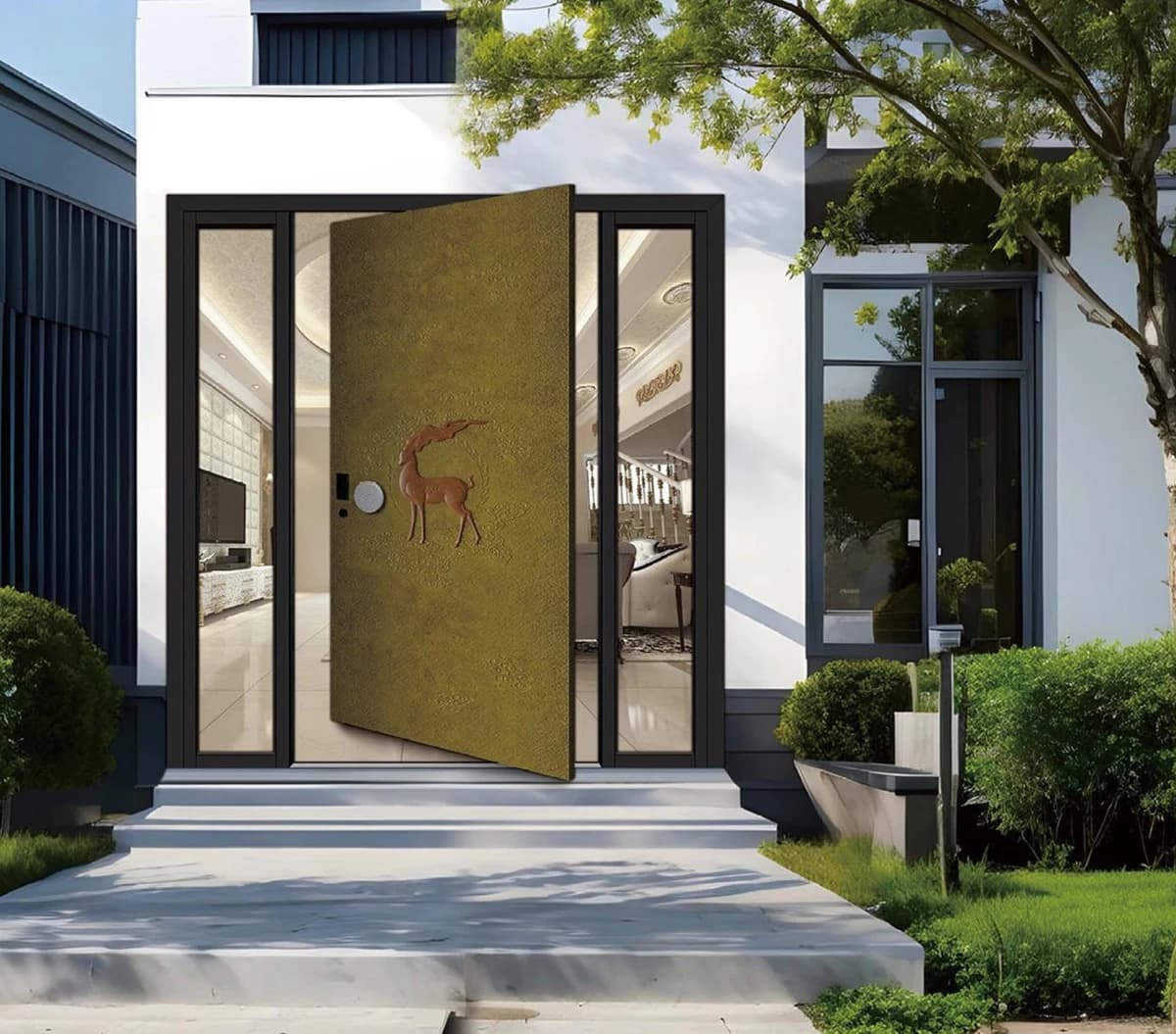 YX-25-005 Light Luxury Entrance Doors