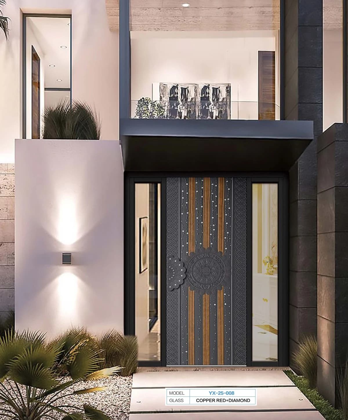 YX-25-008 Light Luxury Entrance Doors