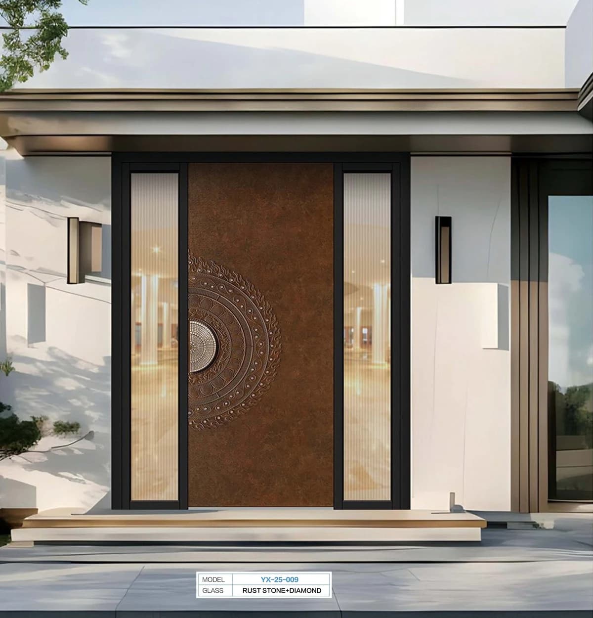 YX-25-009 Light Luxury Entrance Doors