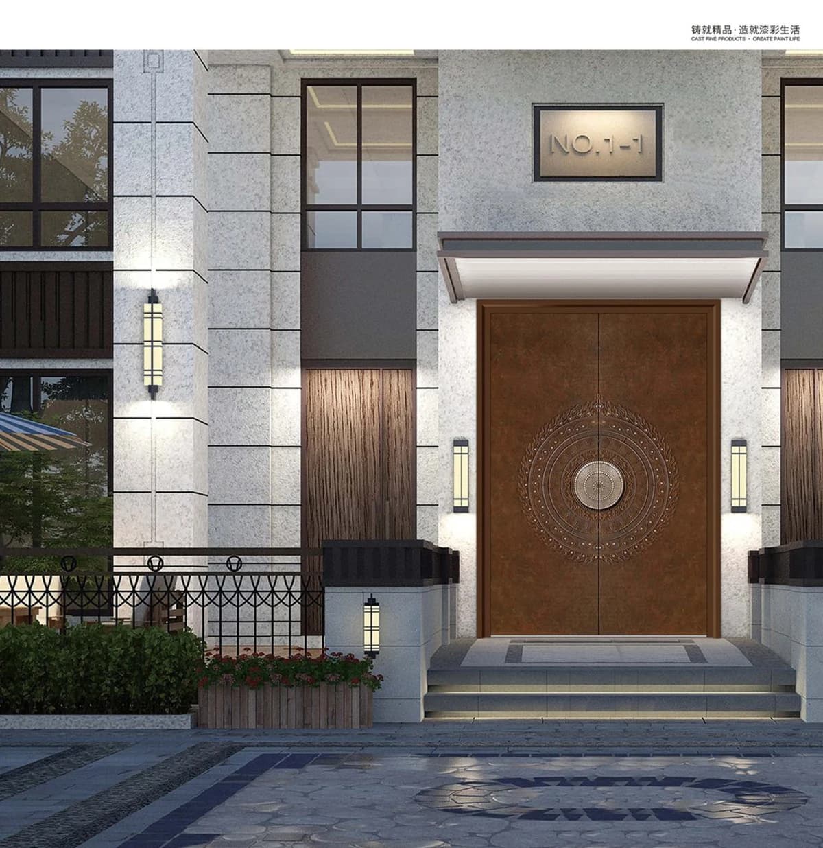 YX-25-015 Light Luxury Entrance Doors