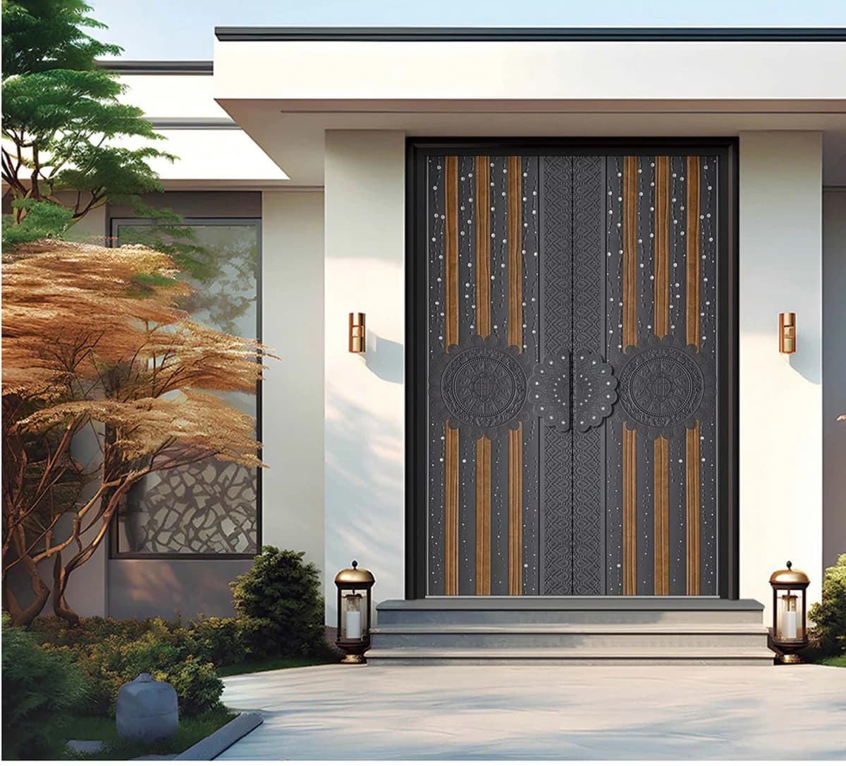 YX-25-023 Light Luxury Entrance Doors