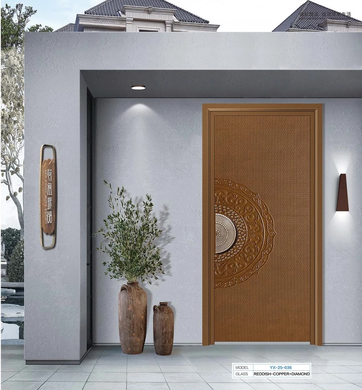 YX-25-036 Light Luxury Entrance Doors