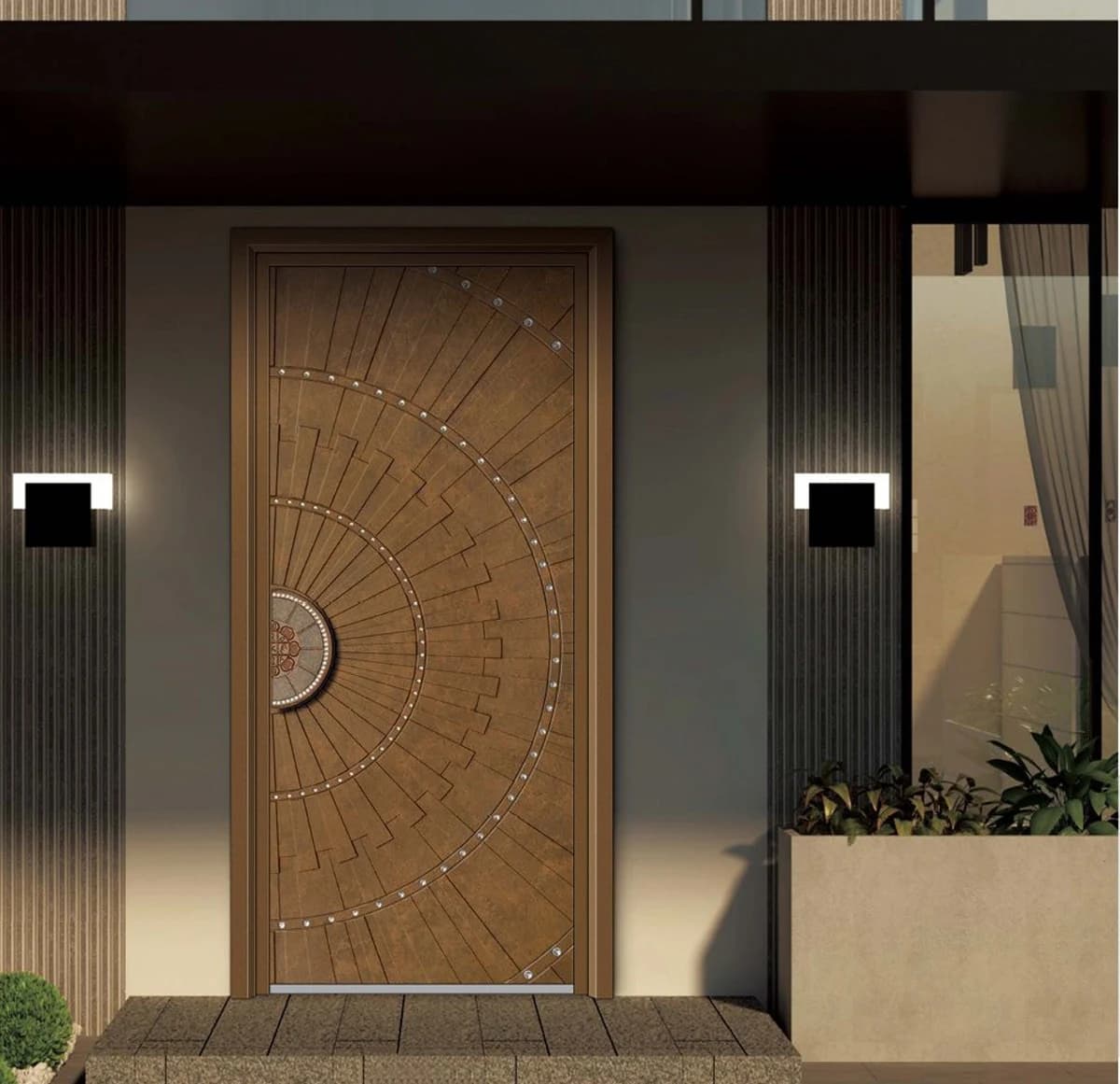 YX-25-039 Light Luxury Entrance Doors