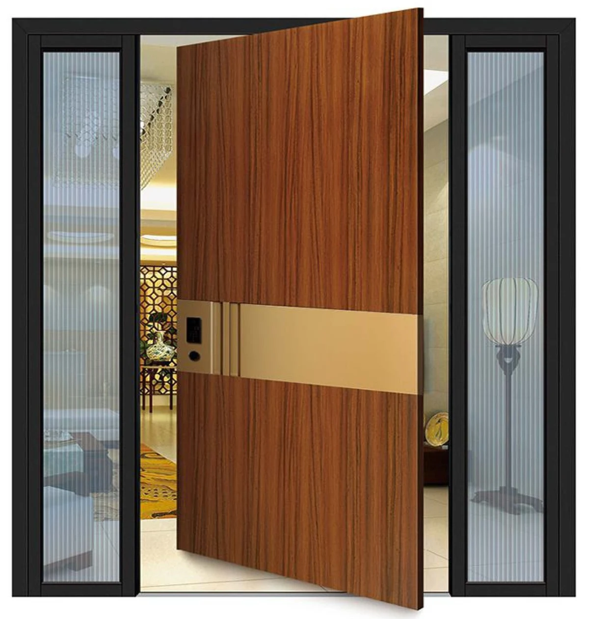 YX-25-052 Light Luxury Entrance Doors
