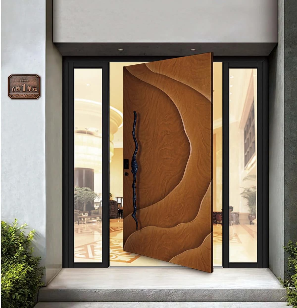 YX-25-054 Light Luxury Entrance Doors
