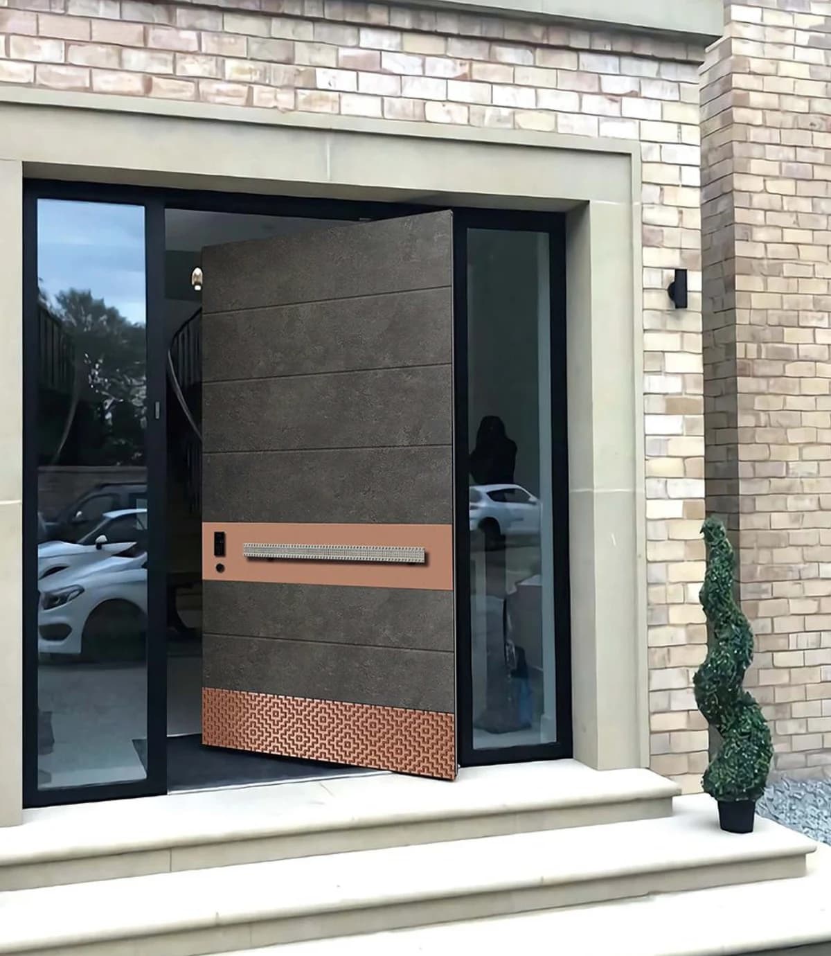 YX-25-057 Light Luxury Entrance Doors