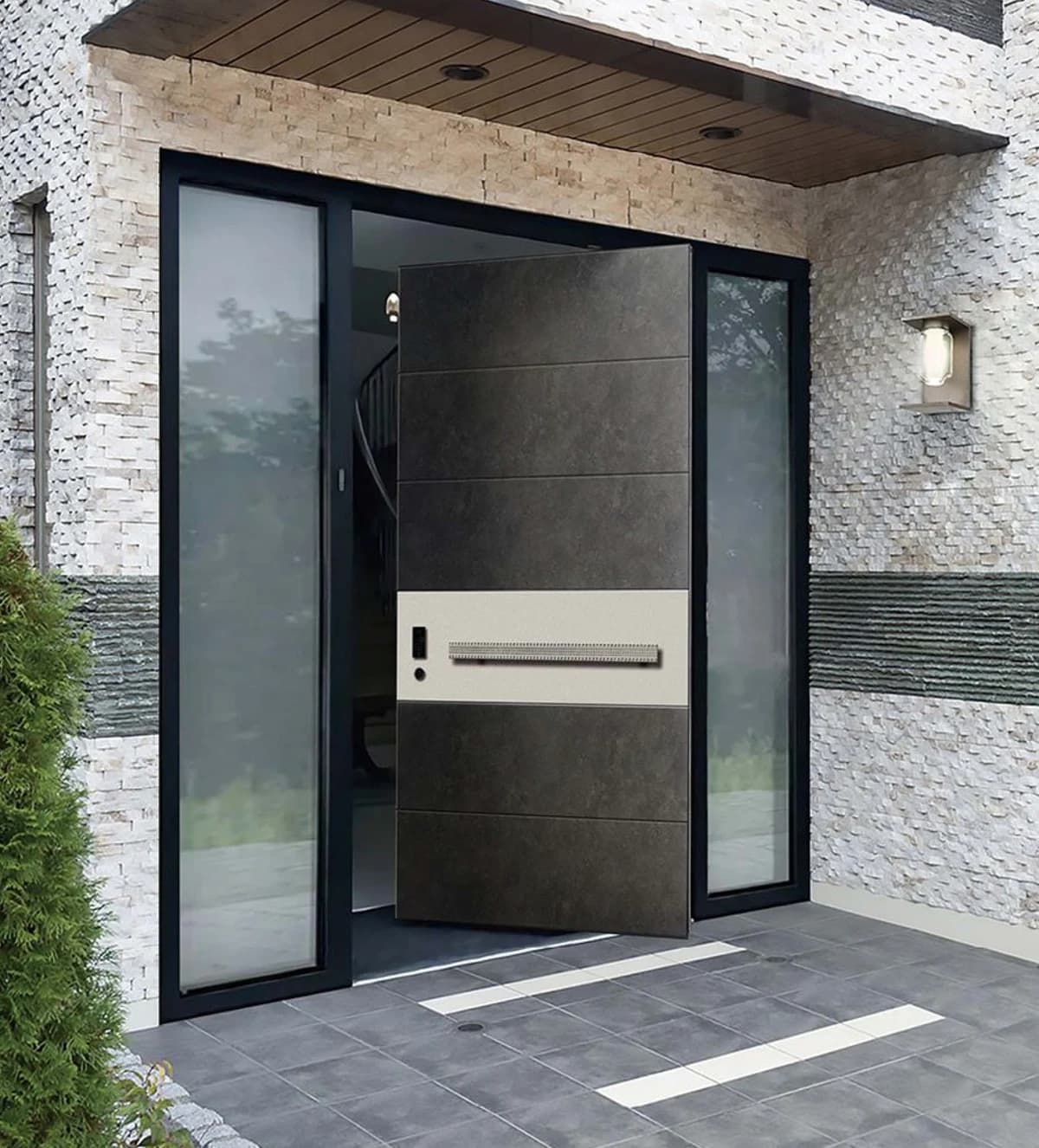 YX-25-058 Light Luxury Entrance Doors
