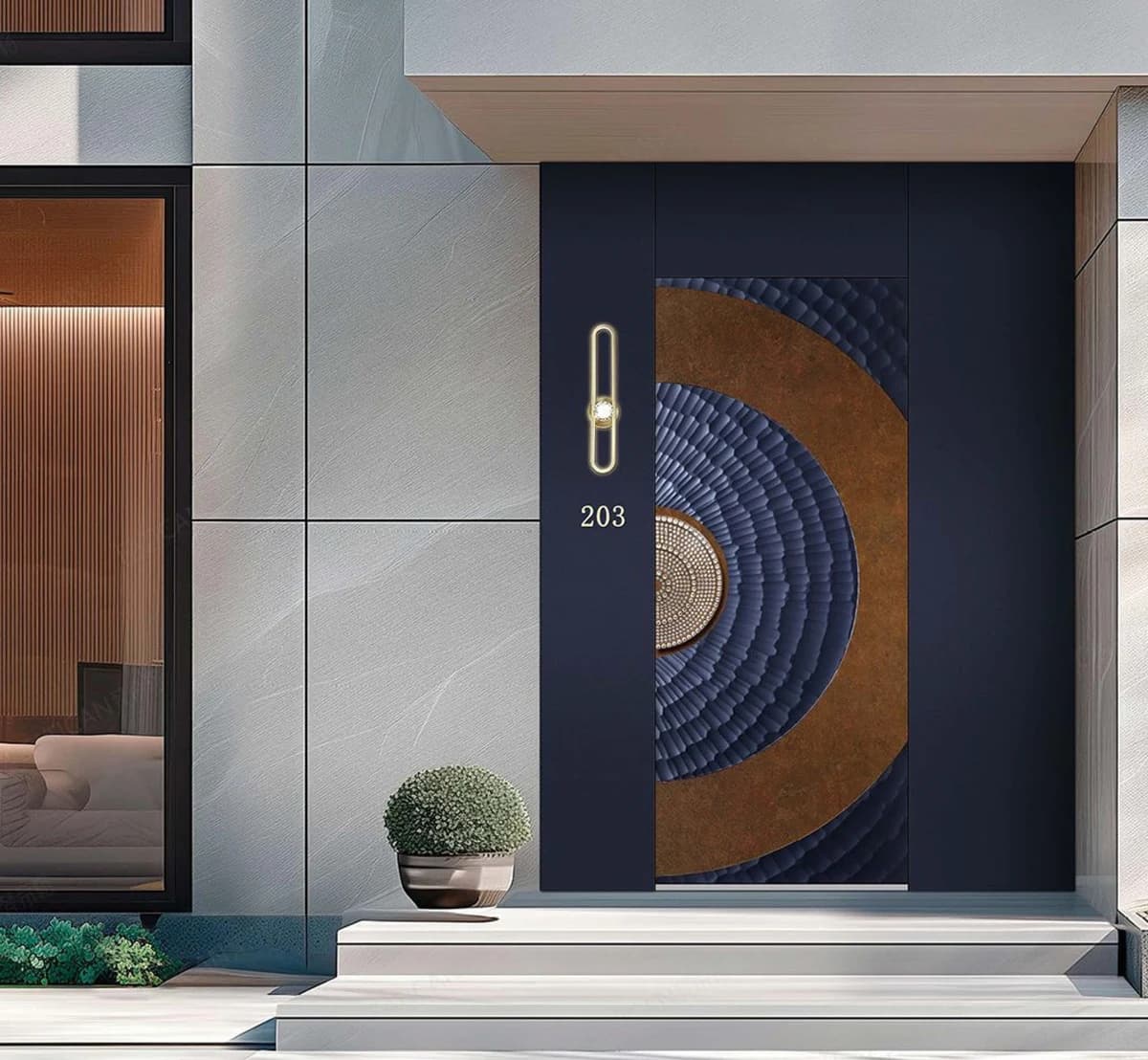 YX-25-066 Light Luxury Entrance Doors