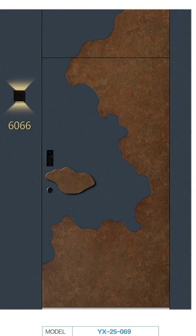 YX-25-069 Light Luxury Entrance Doors