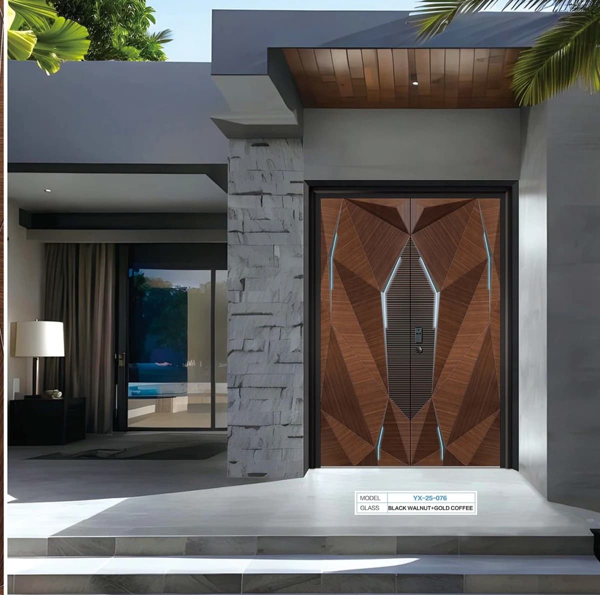 YX-25-076 Light Luxury Entrance Doors