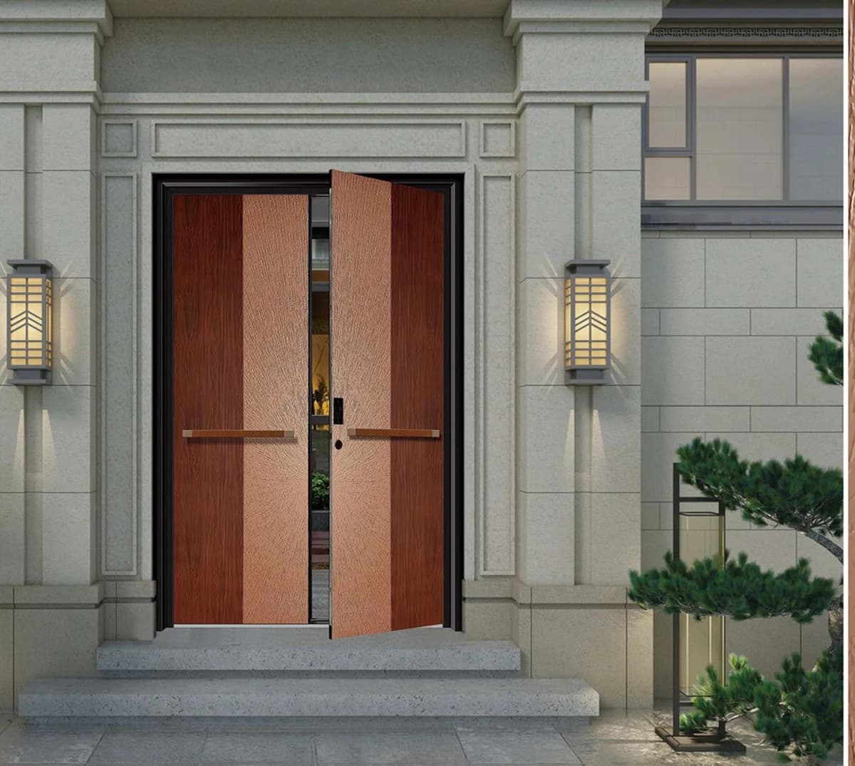 YX-25-080 Light Luxury Entrance Doors