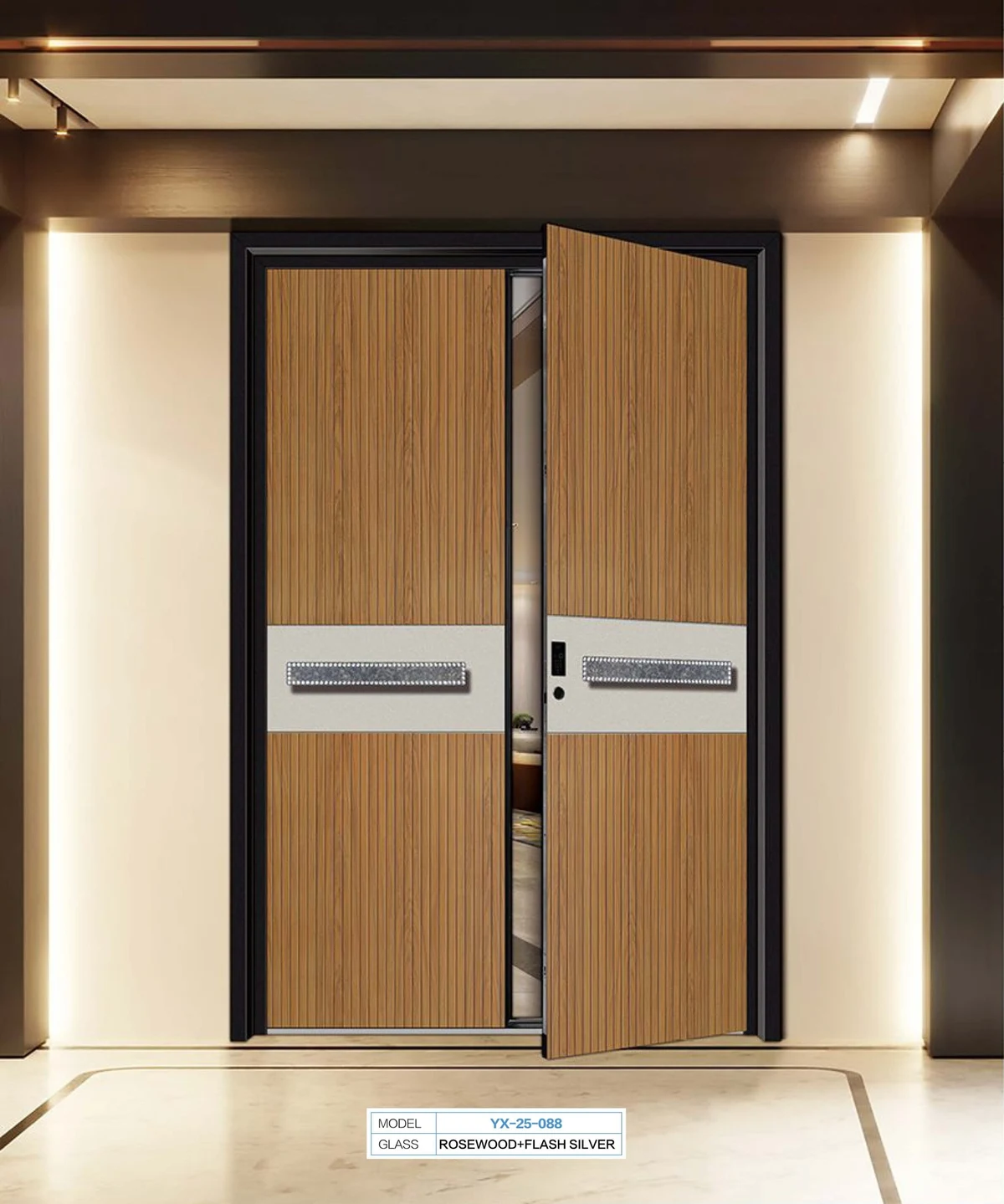 YX-25-088 Light Luxury Entrance Doors