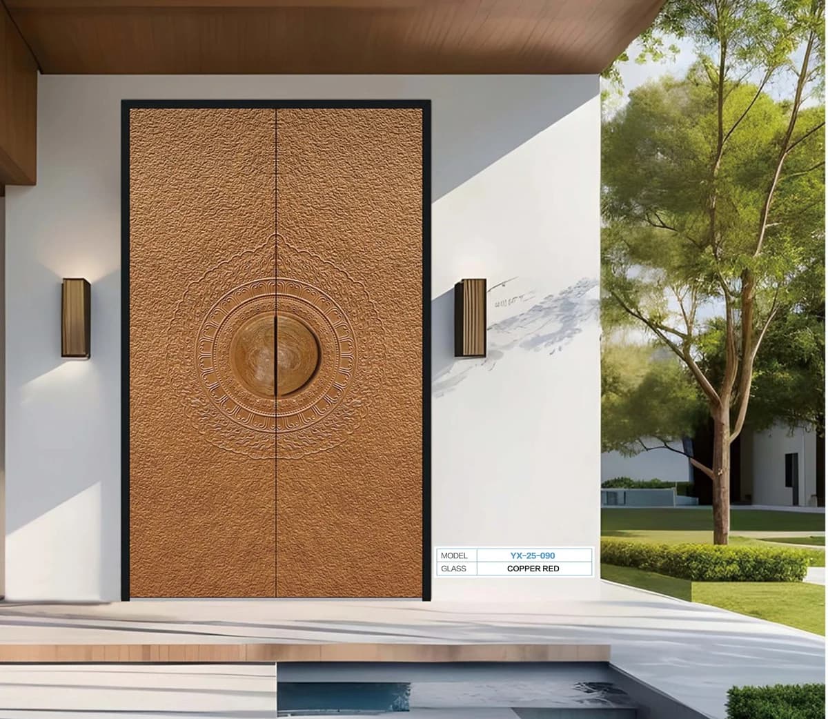 YX-25-090 Light Luxury Entrance Doors