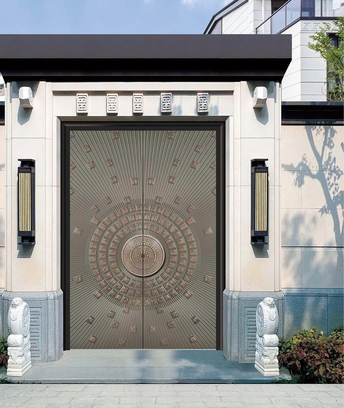 YX-25-093 Light Luxury Entrance Doors
