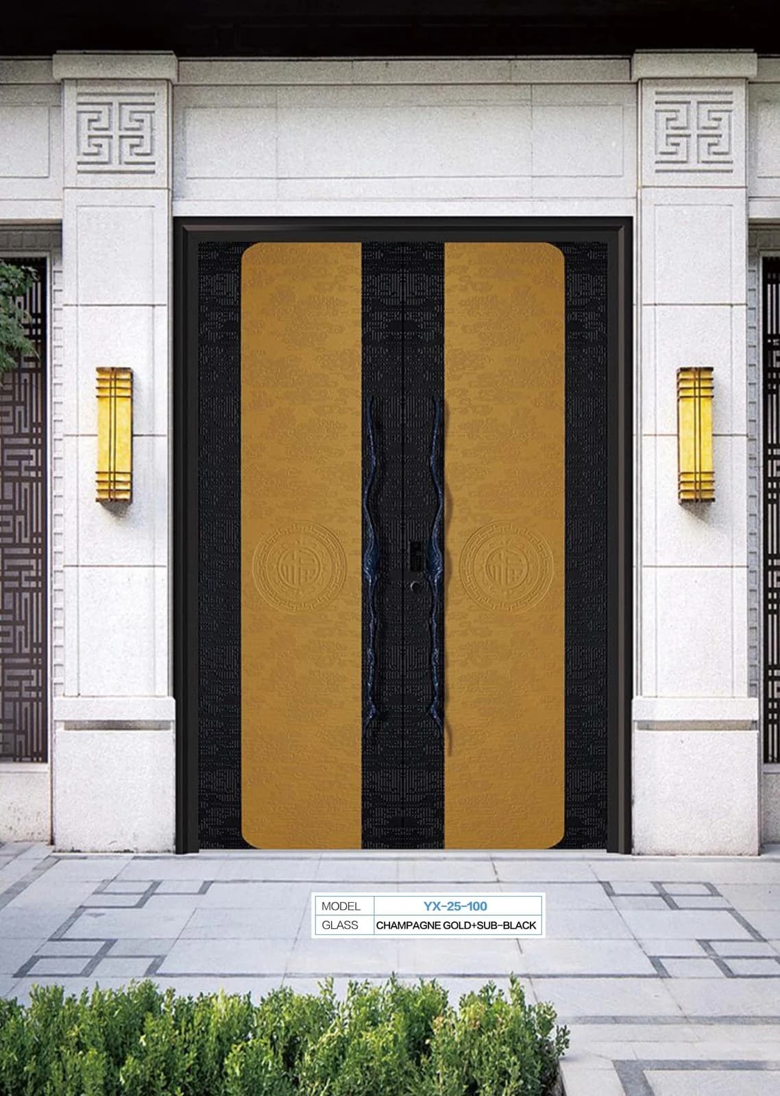 YX-25-100 Light Luxury Entrance Doors