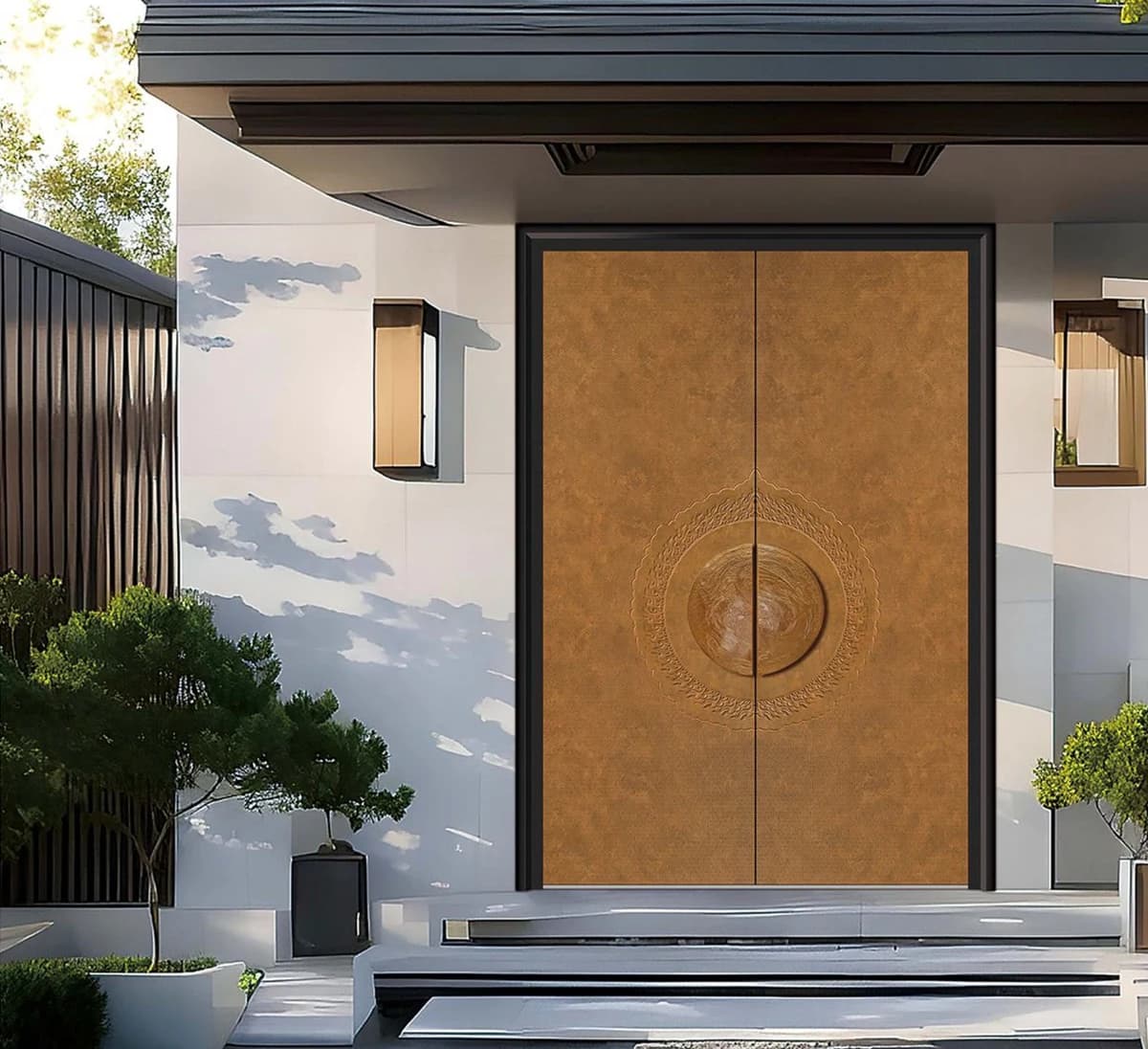 YX-25-102 Light Luxury Entrance Doors