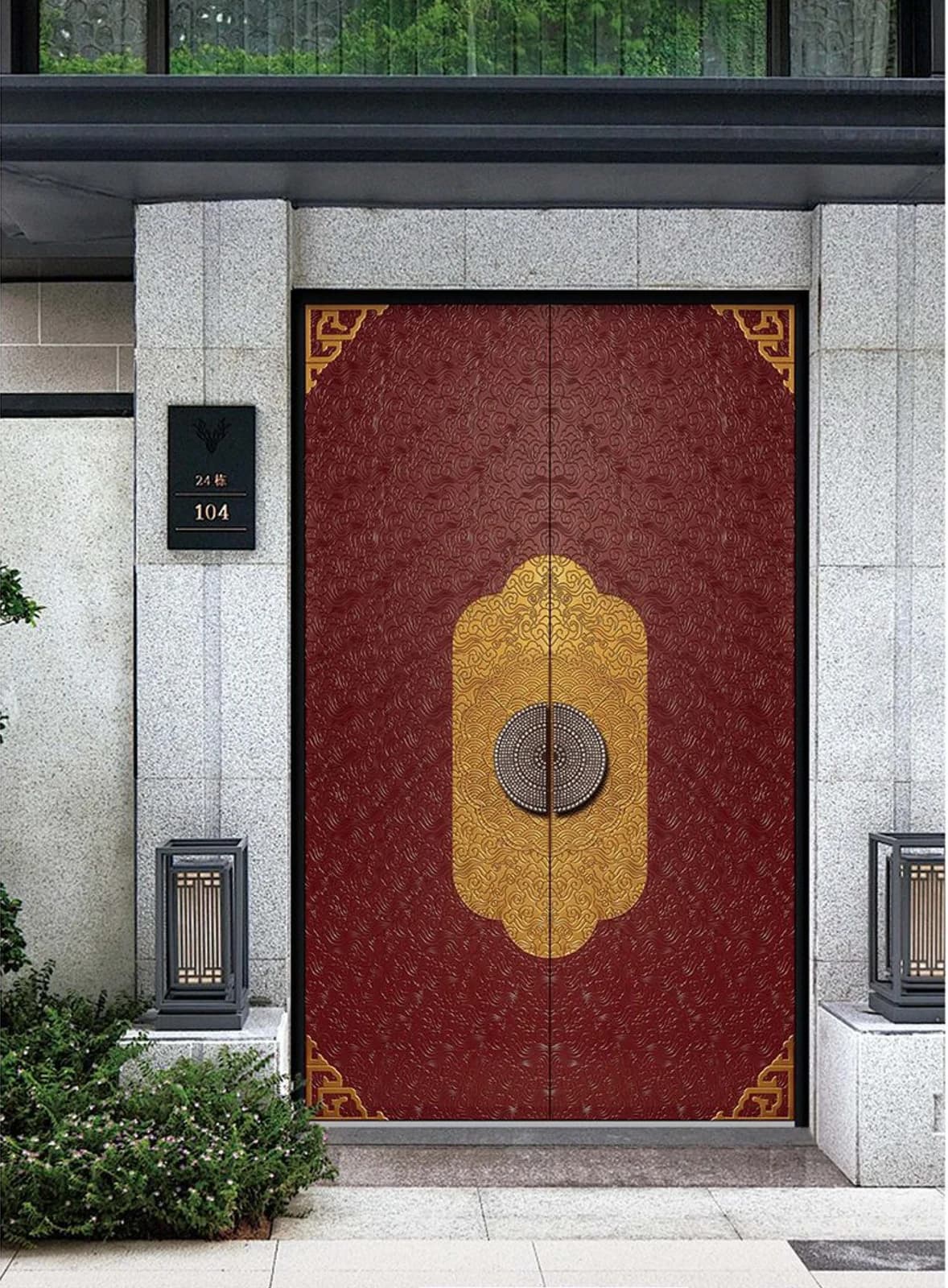 YX-25-124 Light Luxury Entrance Doors