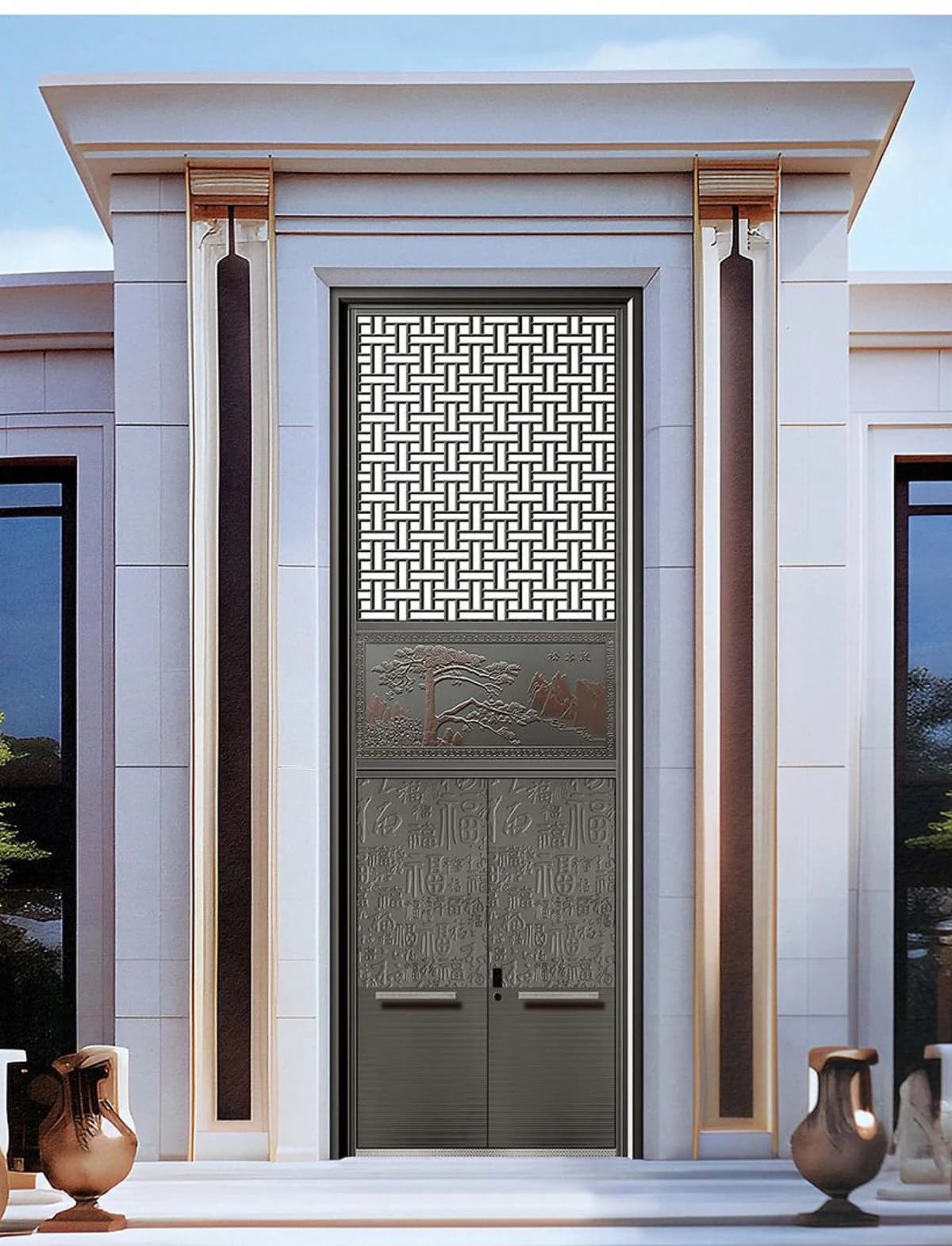 YX-25-134 Light Luxury Entrance Doors
