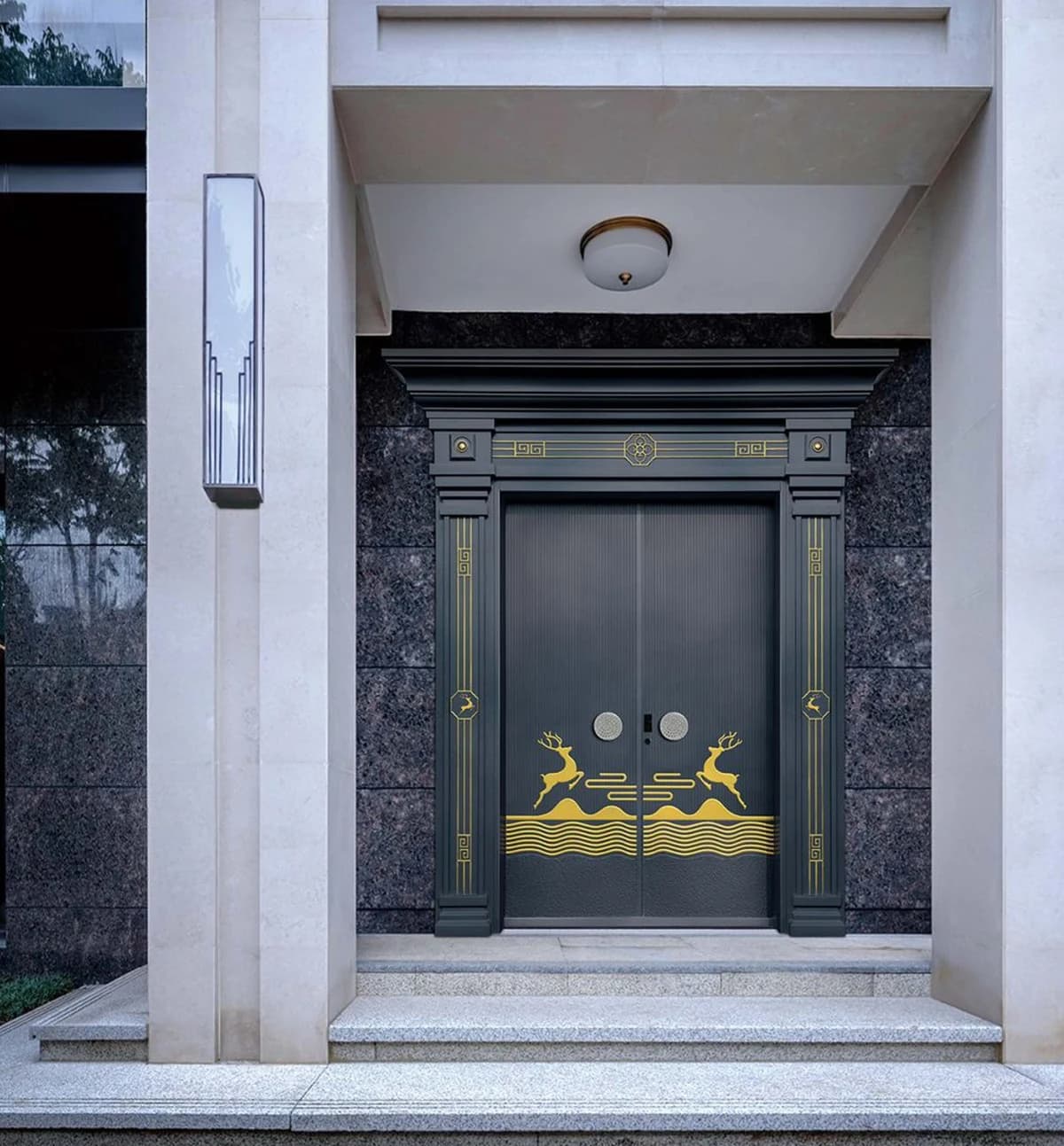 YX-25-138 Light Luxury Entrance Doors