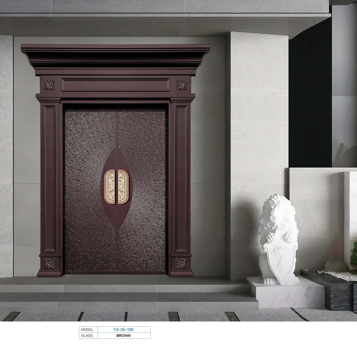 YX-25-139 Light Luxury Entrance Doors