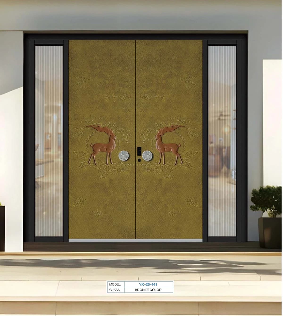 YX-25-141 Light Luxury Entrance Doors