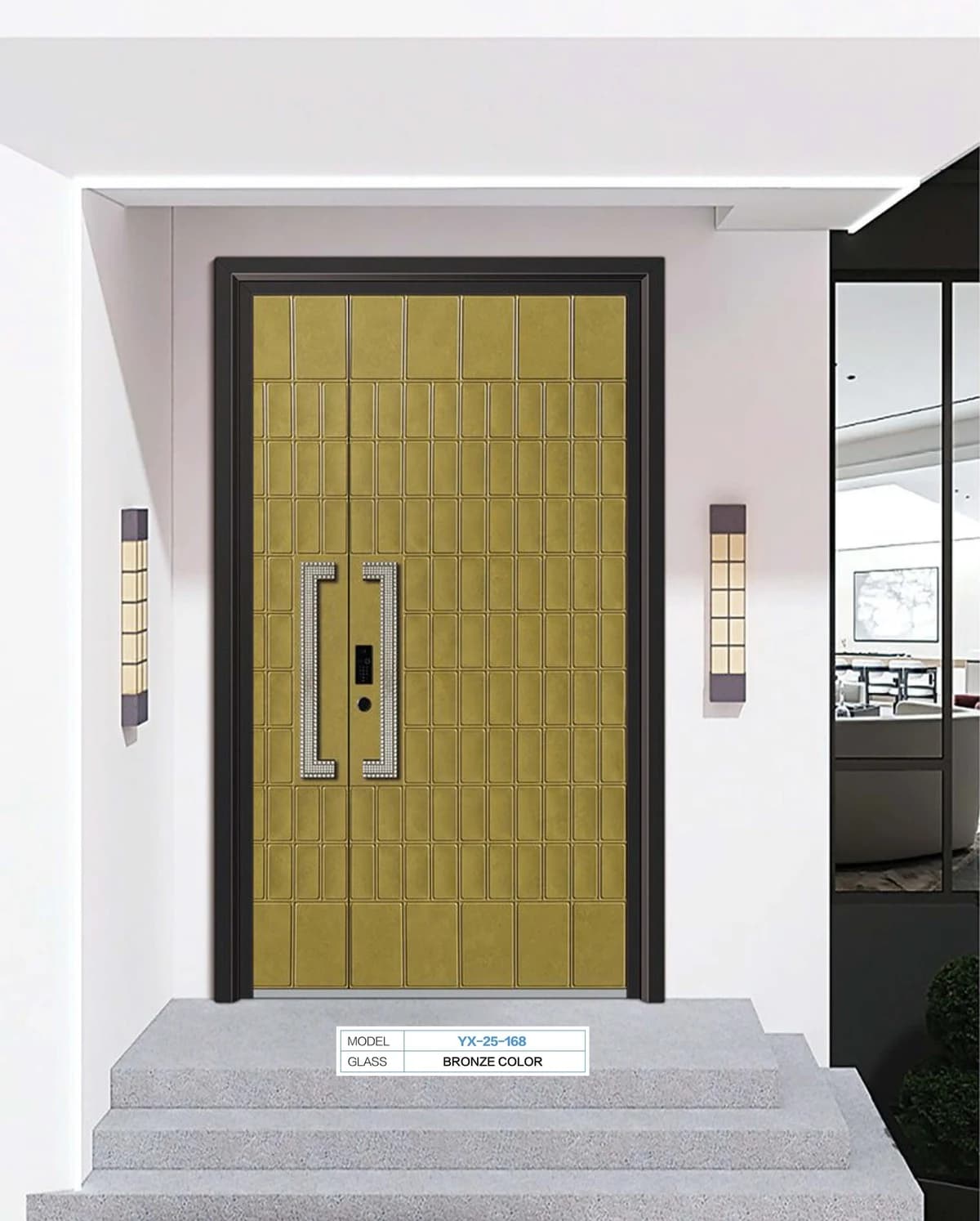 YX-25-168 Light Luxury Entrance Doors
