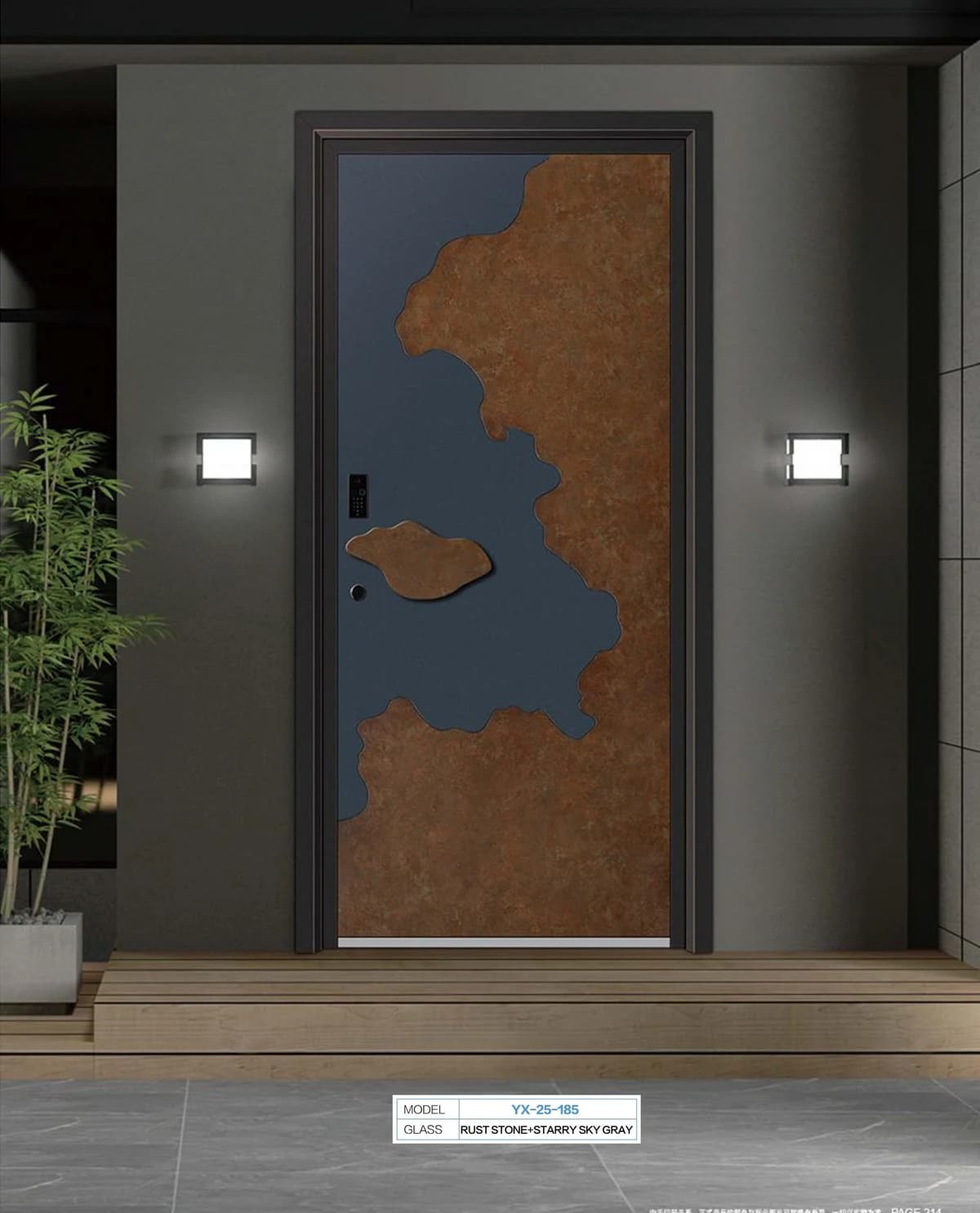YX-25-185 Light Luxury Entrance Doors