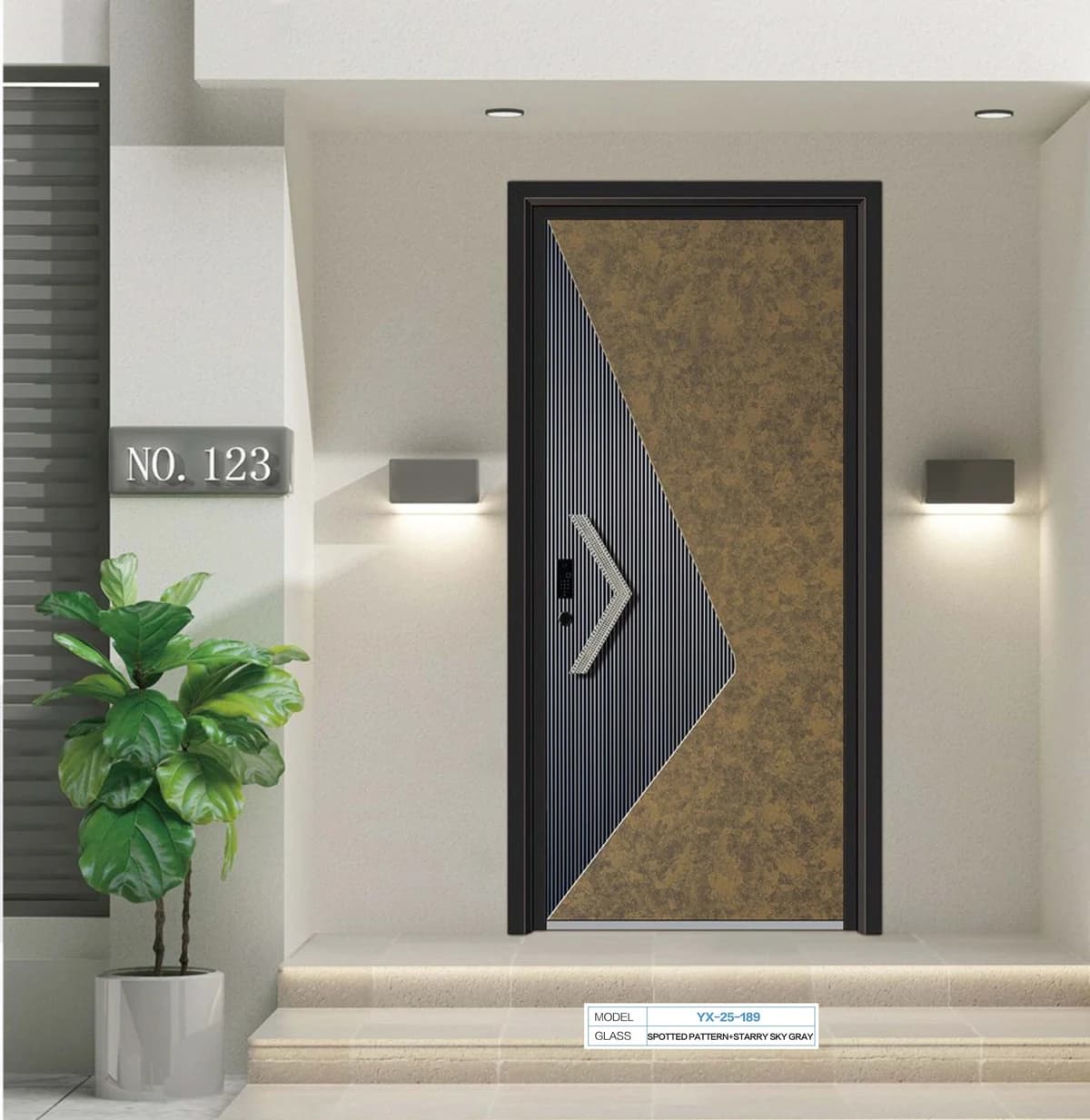 YX-25-189 Light Luxury Entrance Doors