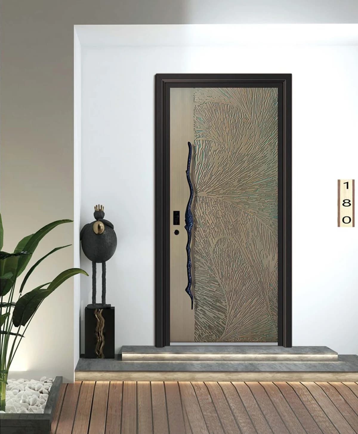 YX-25-203 Light Luxury Entrance Doors
