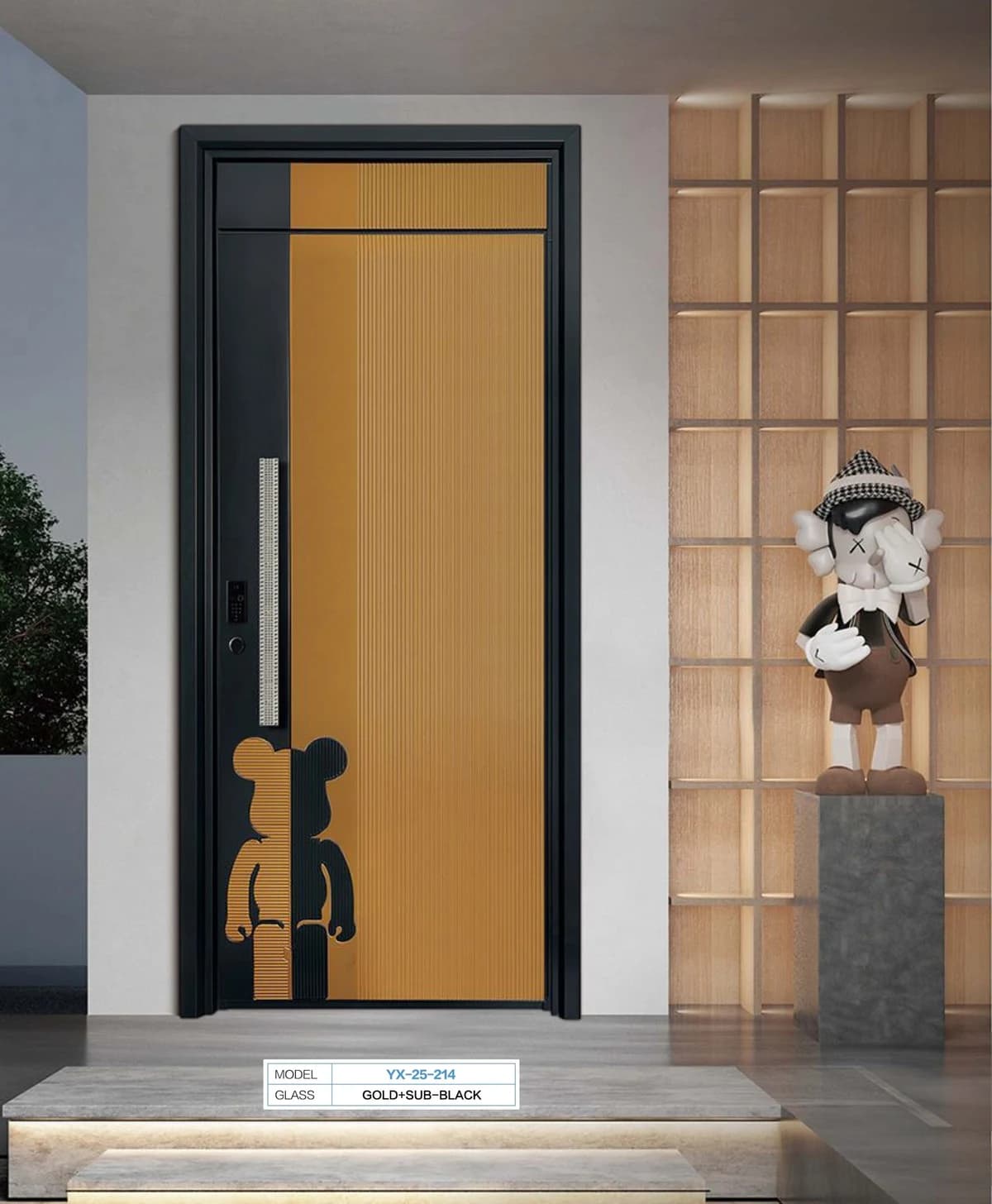 YX-25-214 Light Luxury Entrance Doors