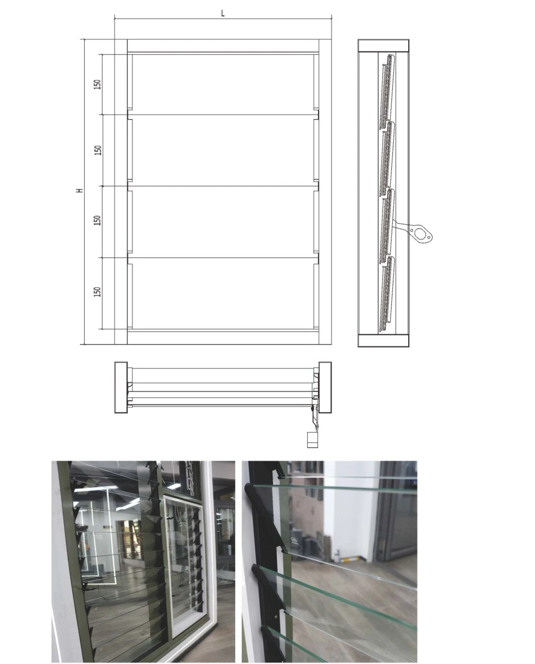 100 Glass Louvres