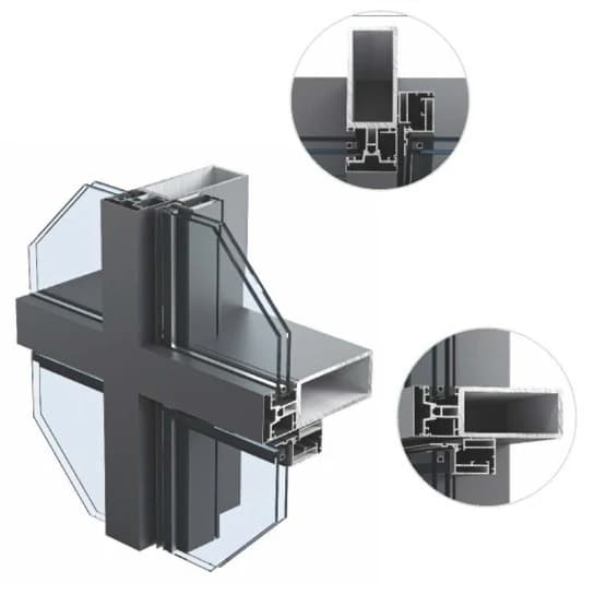 140×65 Steel-Structure Glass Curtain Wall · Profile reference