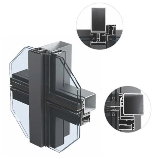 140×80 Steel-Structure Glass Curtain Wall · Profile reference