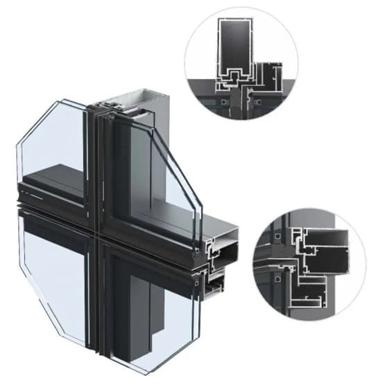 65–200×65 Concealed-Frame Curtain Wall · Profile reference