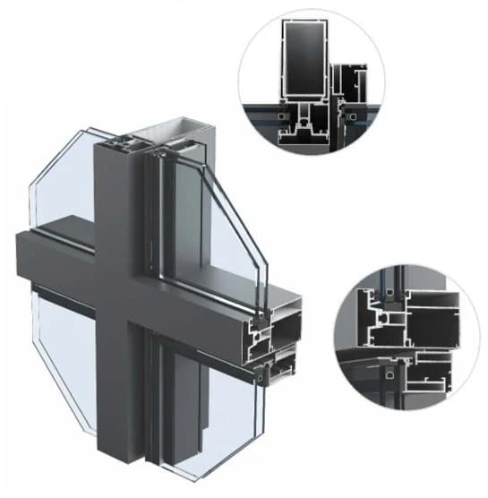 80–200×65 Exposed-Frame Curtain Wall · Profile reference