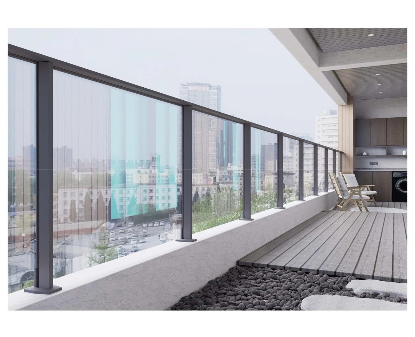 80 Bevelled Post / 120 Sloped Handrail