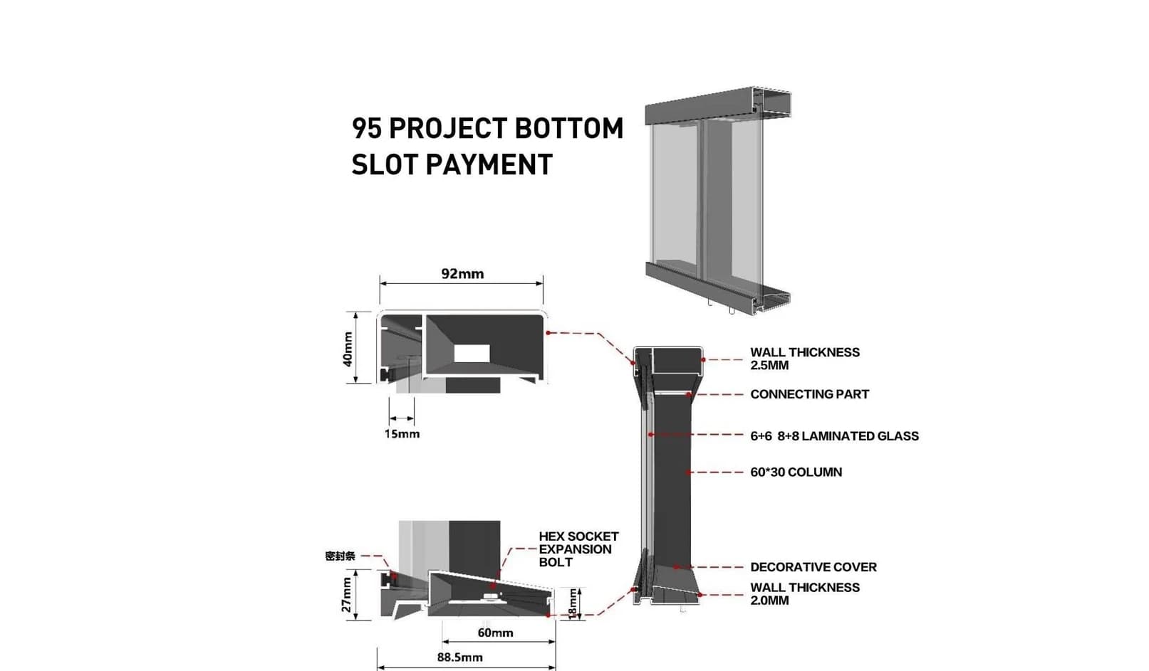 95 Project Base-Shoe Railing · Profile combination