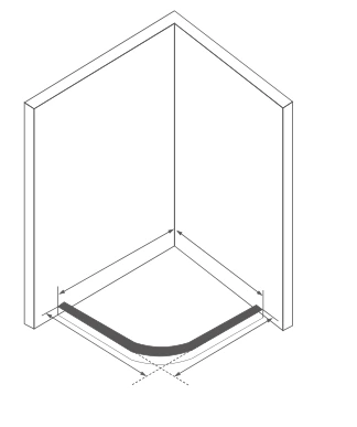 造型与测量参考 · 扇形淋浴房