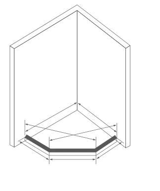 造型与测量参考 · 钻石形淋浴房