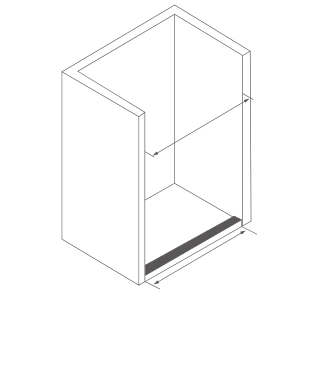 造型与测量参考 · 一字屏风淋浴房