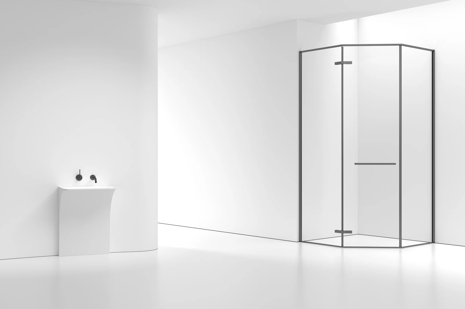 LJ-B006 Diamond Outward-Opening Shower Door