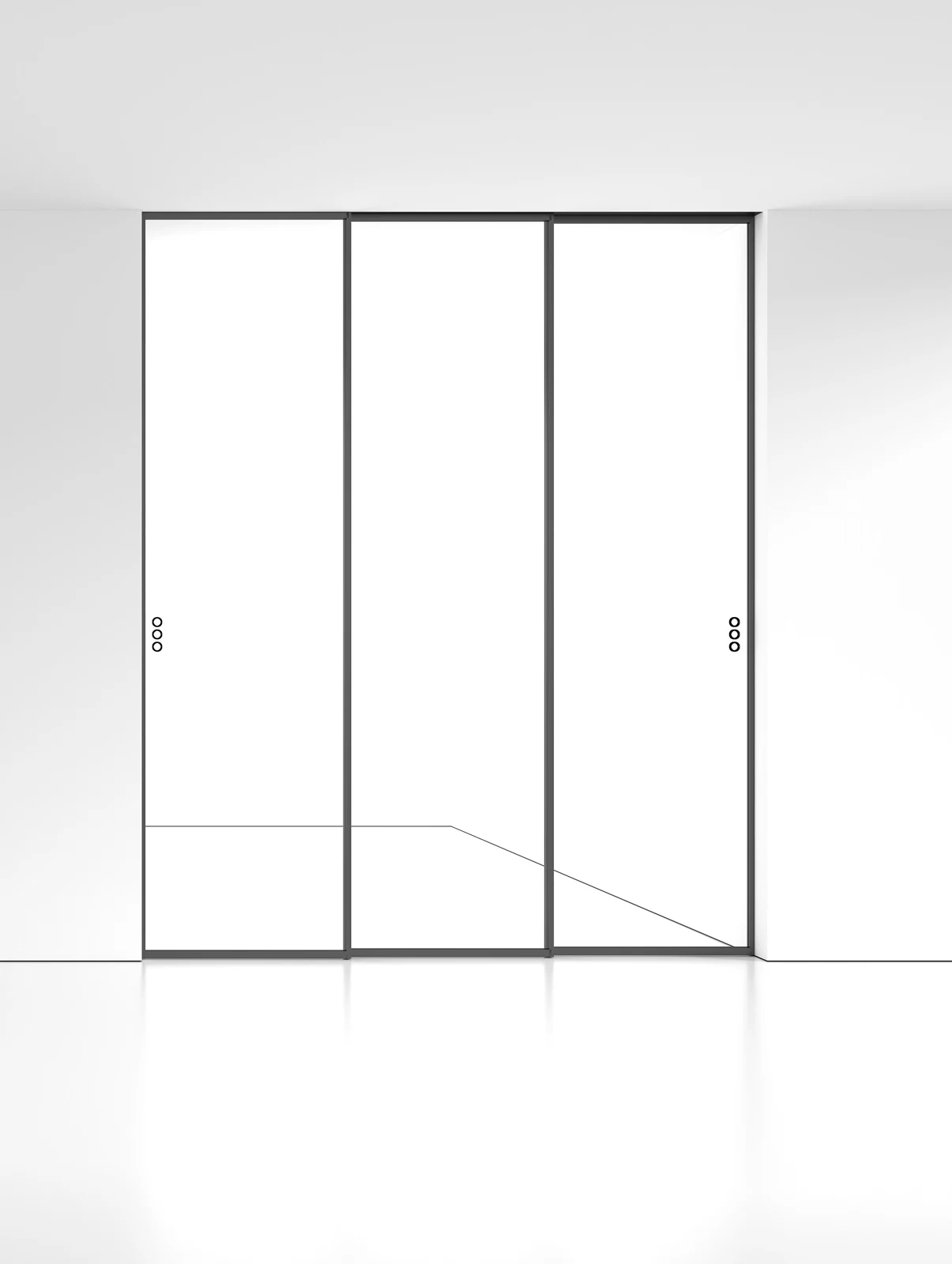 LJ-D016 Top-Hung Panoramic Sliding Door · Three linked sliding panels