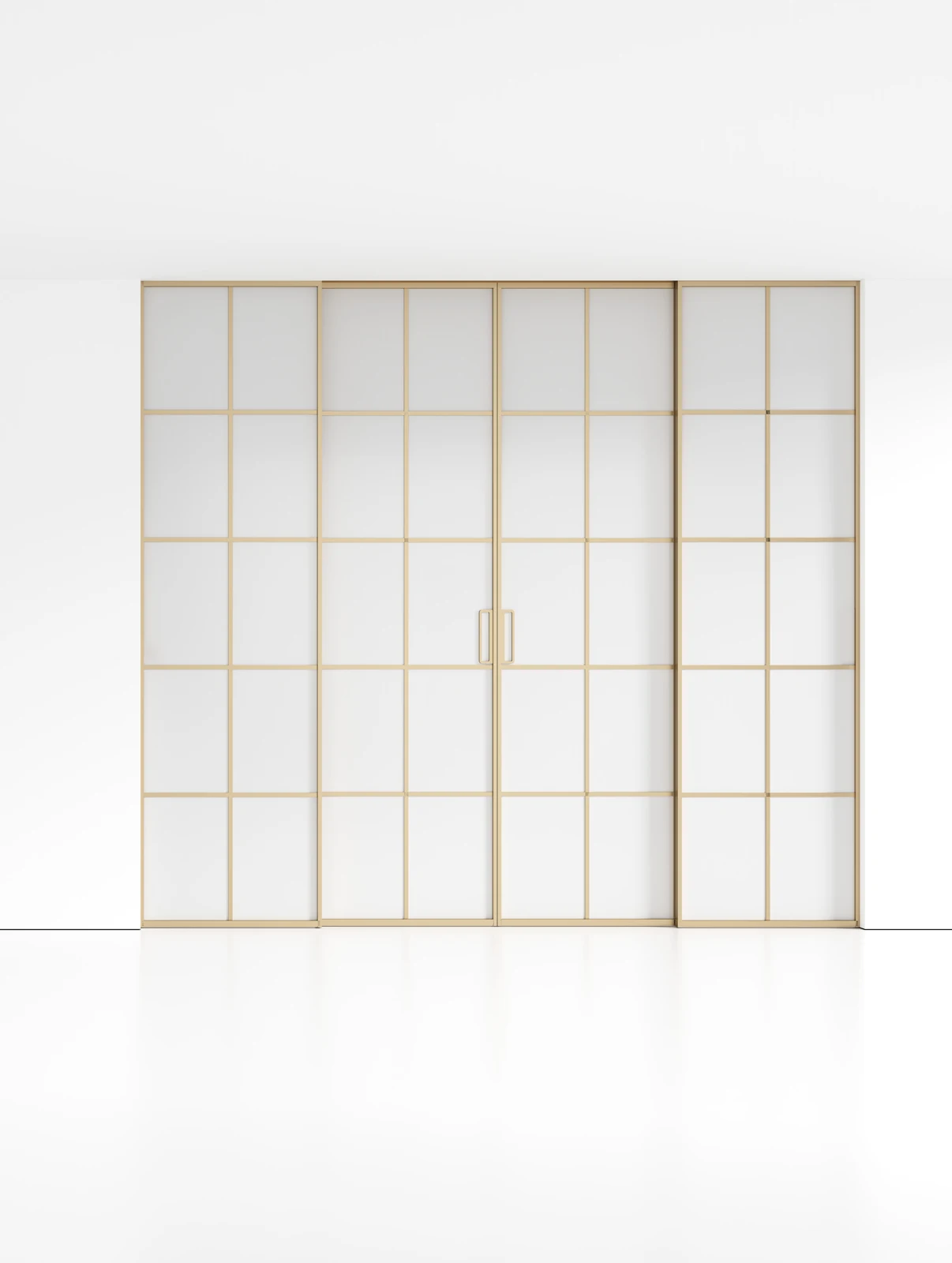 LJ-D016 Top-Hung Panoramic Sliding Door · Two fixed and two sliding panels