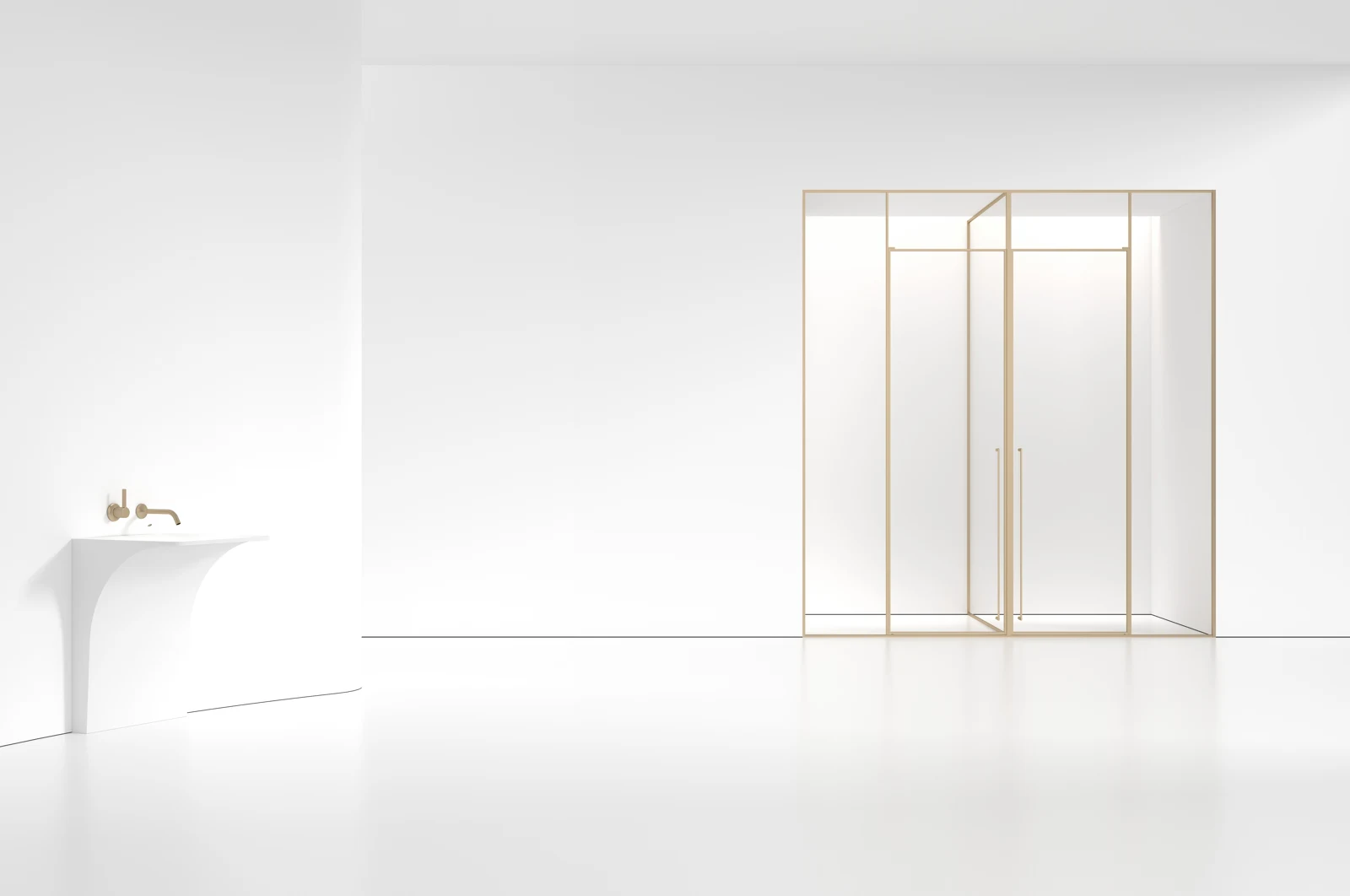 LJ-P025T T-Shaped Swing Shower Enclosure