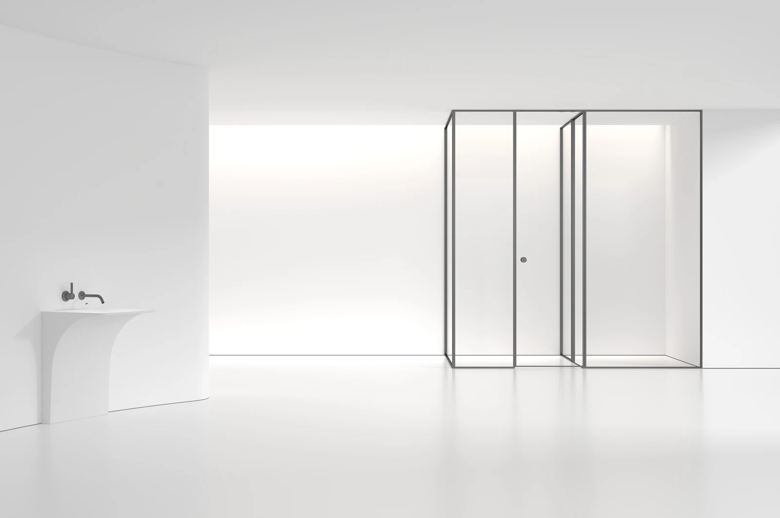 LJ-P036 F-Shaped Pivot Shower Enclosure