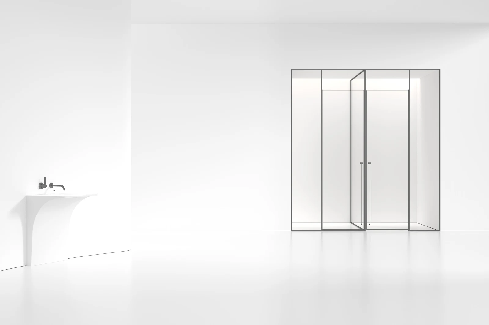 LJ-P047 T-Shaped Swing Shower Enclosure