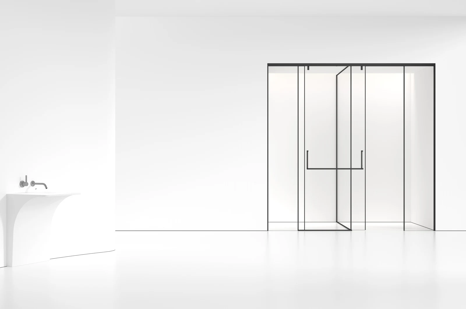 LJ-T005 T-Shaped Dual-Purpose Shower Door
