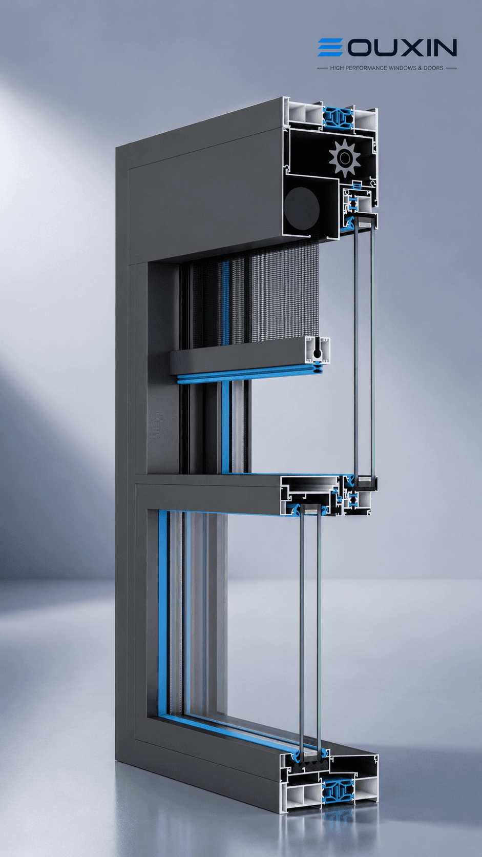 120 mm Motorized Micro-Lift Sliding Window System (2.0 mm Profile Wall)