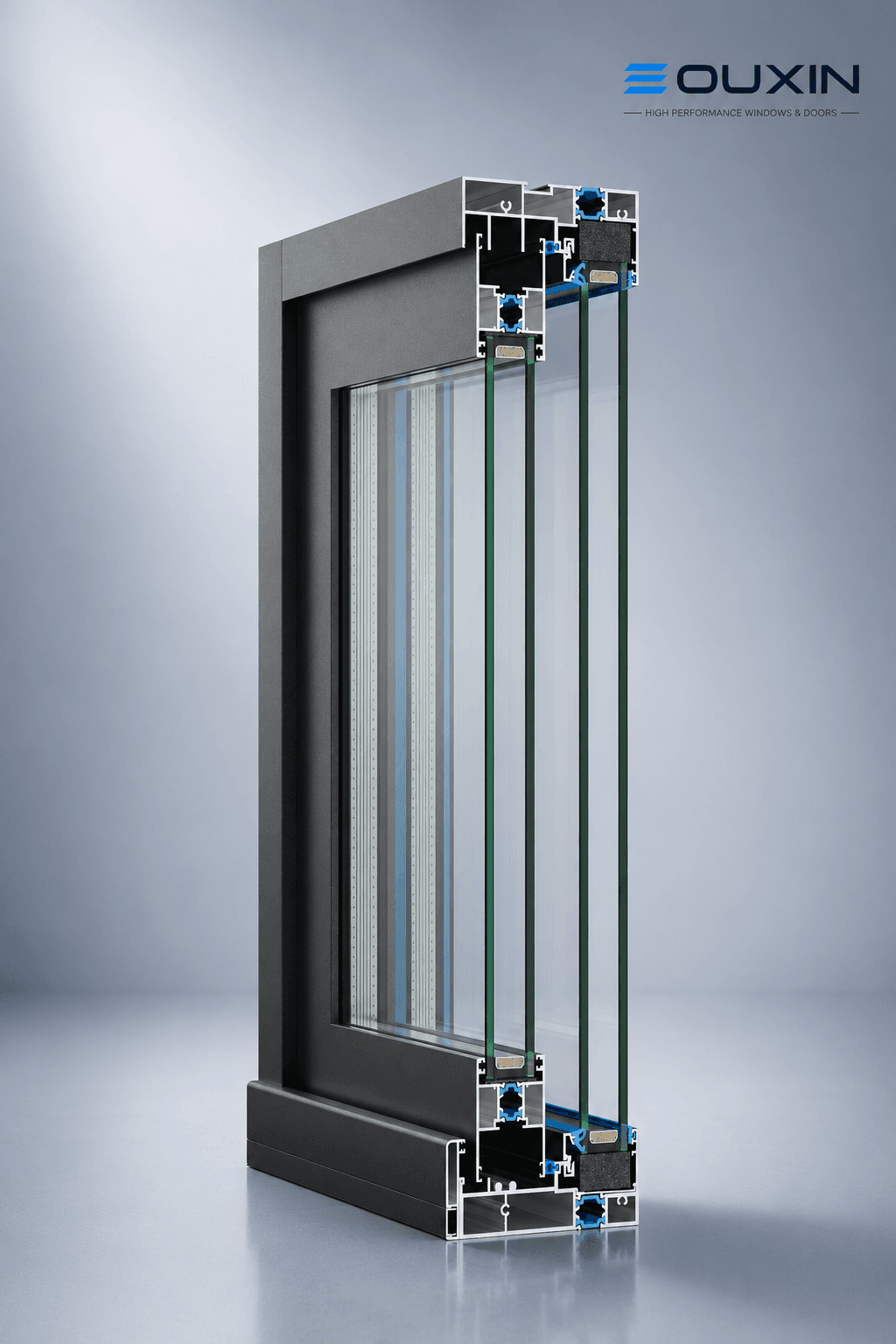 120 mm Side-Compression Sliding Window System (1.8-3.0 mm Profile Wall)